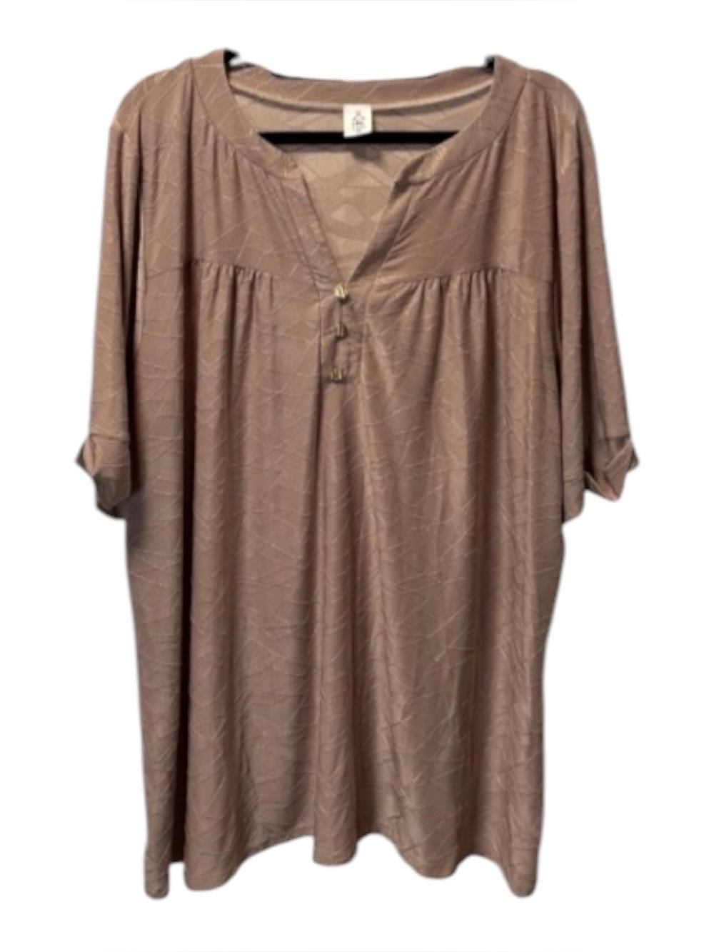 Like Love Taupe Relaxed V-Neck Women’s Top